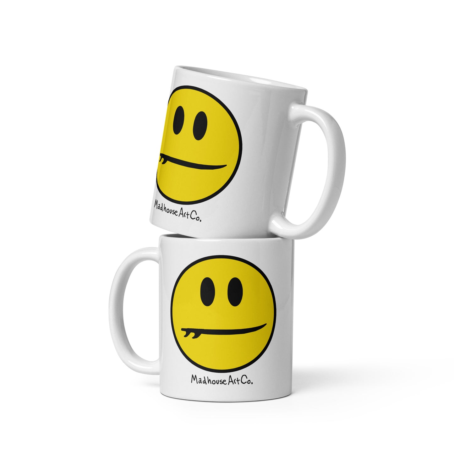 White glossy mug