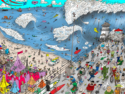 Surf City Tsunami - 500 Piece Jigsaw Puzzle